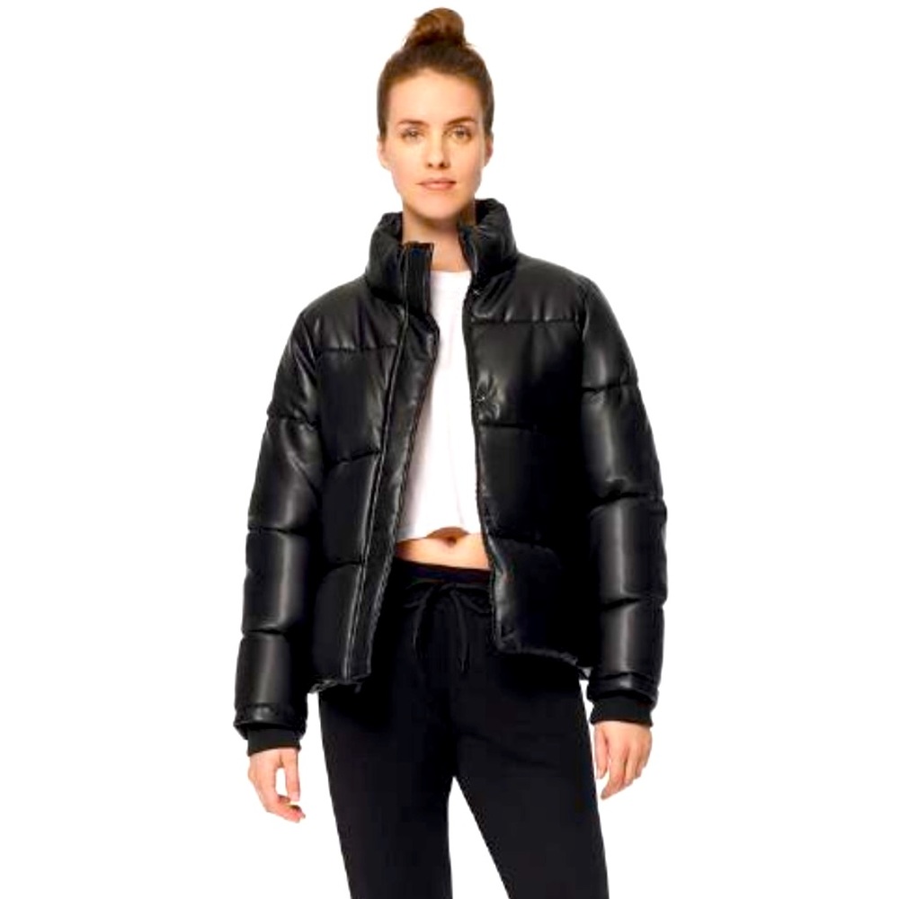 🔥PUFFER JACKET.  ANDREW MARC FAUX LEATHER PUFFER JACKET.  NEW WITH TAGS. NWT